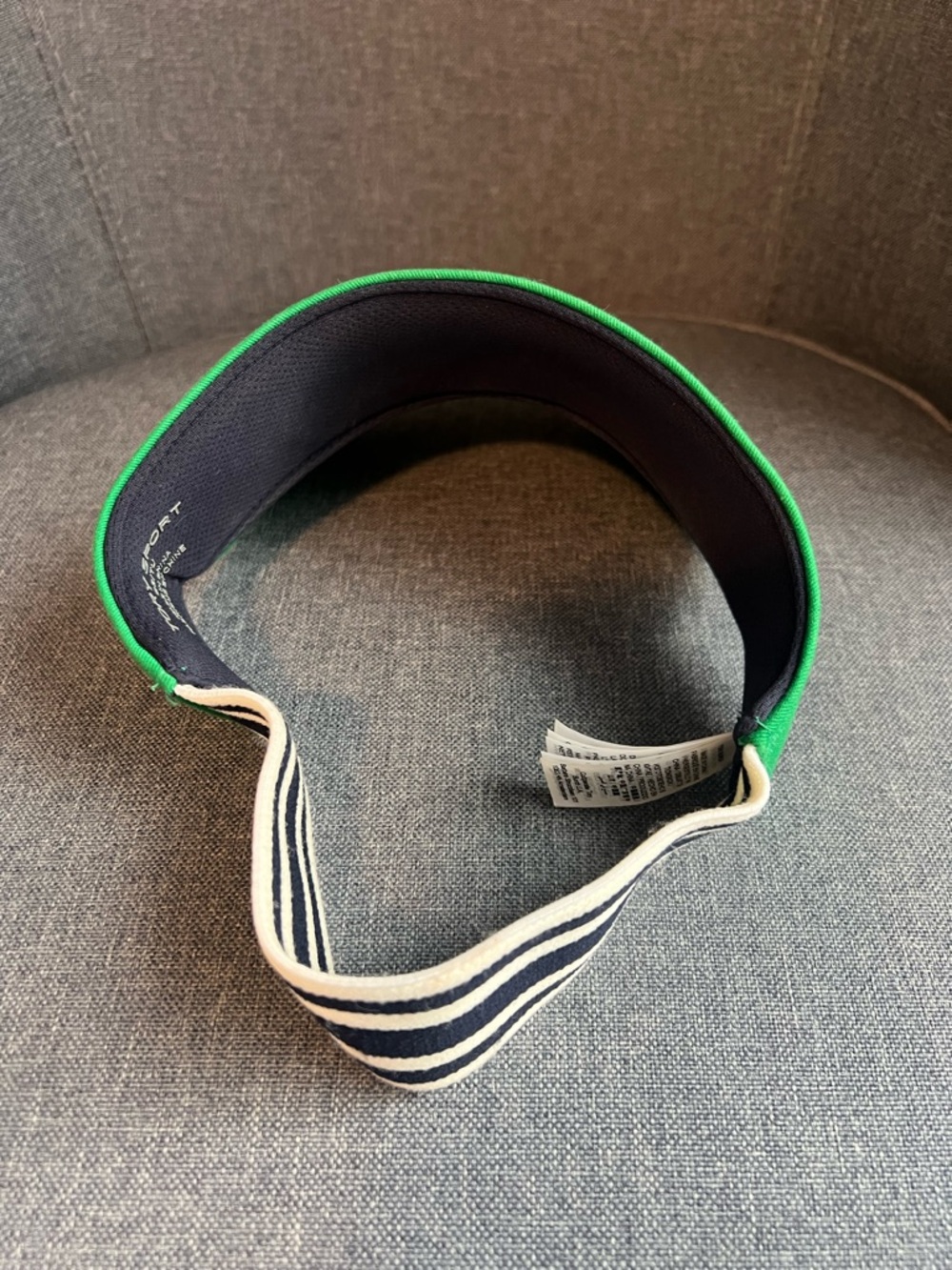 Tory Sport Green and Navy Athletic Visor - Picture 7 of 10